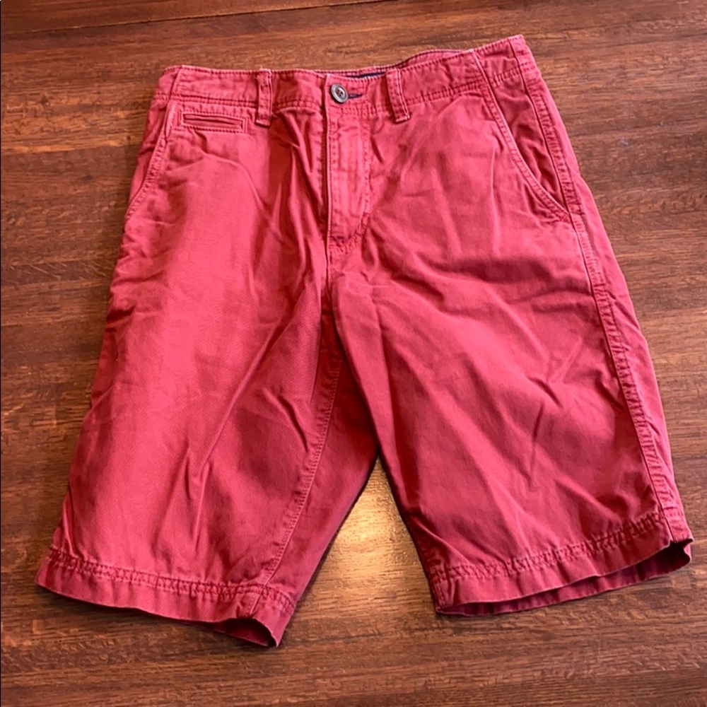 American Eagle Red Khaki Shorts